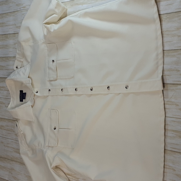 John Blair Men's Button Up Shirt Size XL Cream Colored - Picture 5 of 15